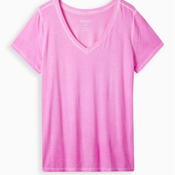 TORRID PINK GLO PERFECT V NECK TEE SHIRT SIZE 3 OR 2X  NWT - Picture 4 of 4